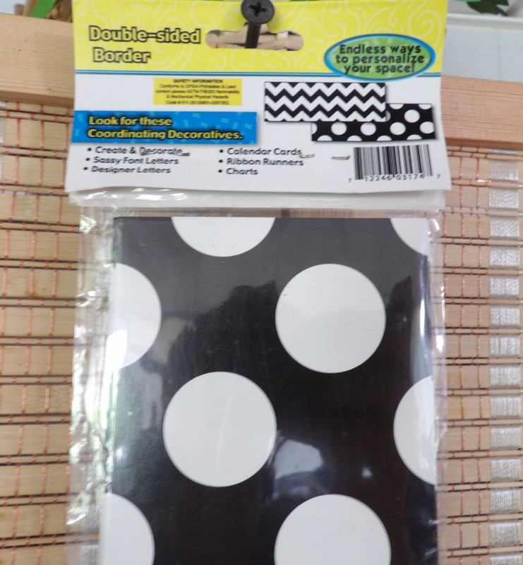 Black & White Zig Zag Chevron Polka Dot Double Sided Border 12 pcs - 36"x3" long gallery