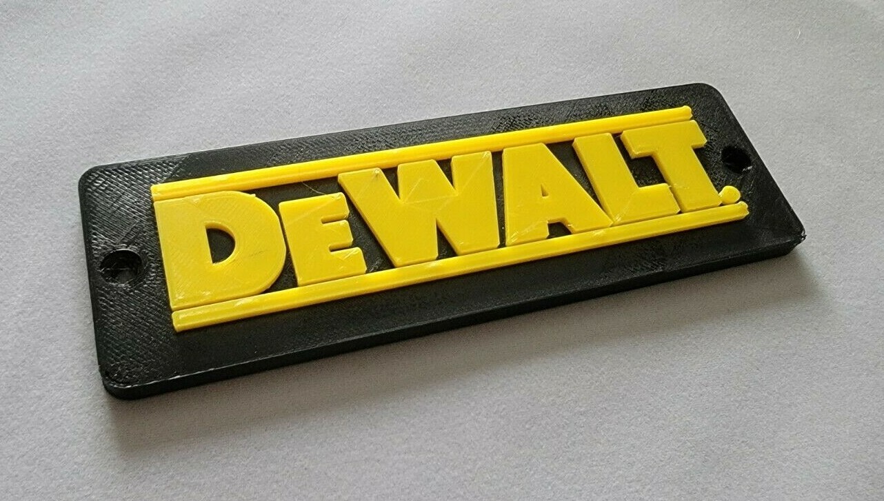 Dewalt Logo badge for boxes cabinets screw-on or magnetic gallery