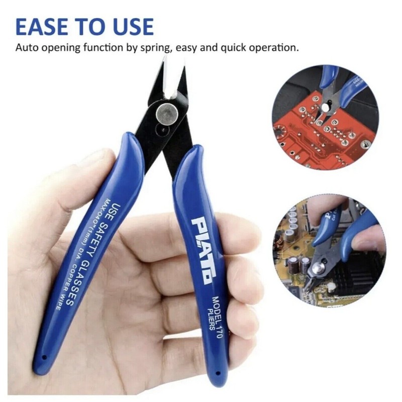 5 Pack 170 Flush Wire Cutter Blue Diagonal Cutting Pliers Side Cutter Nippers gallery