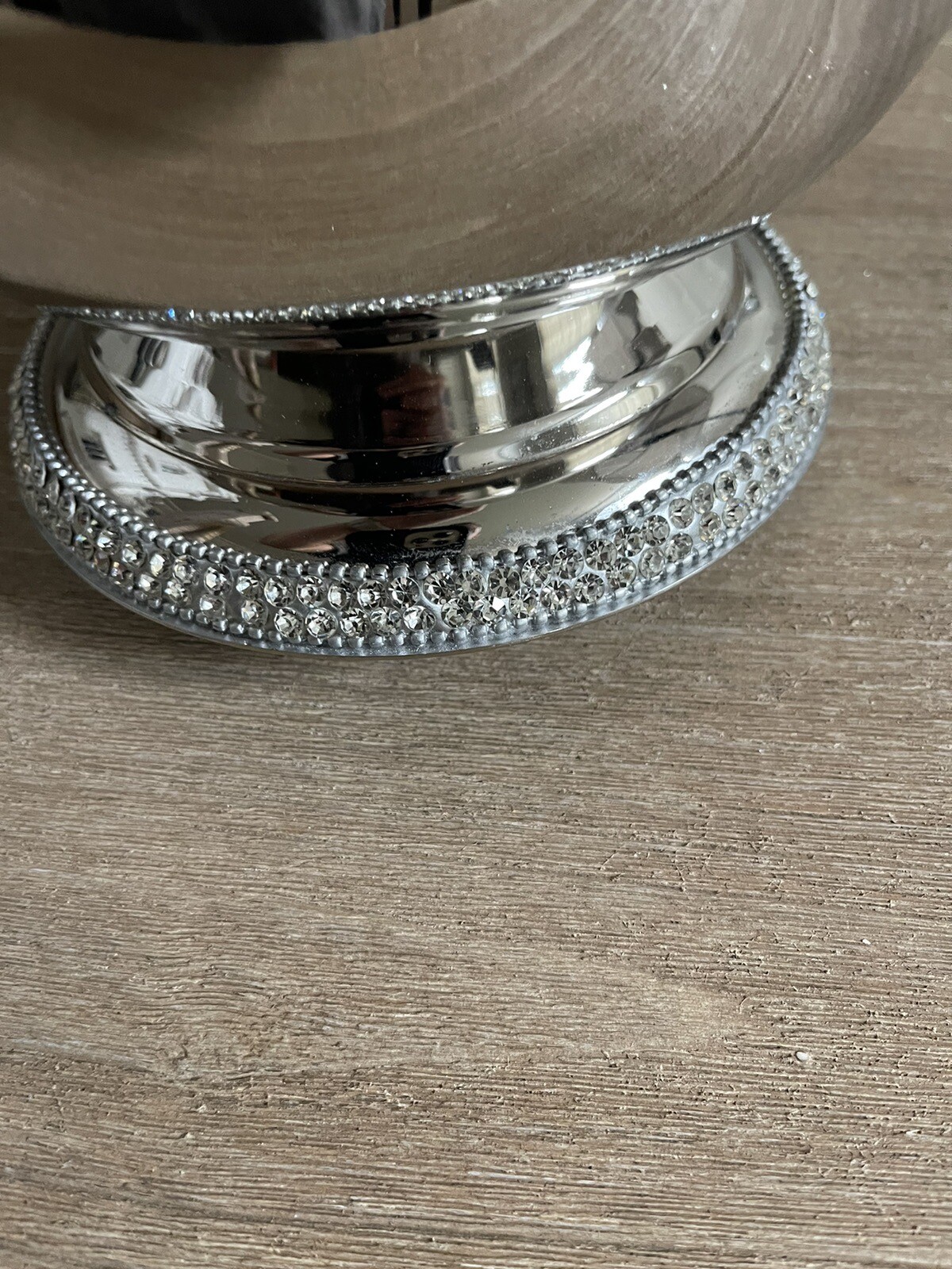 Tahari Home Silver Champagne Ice Bucket Wine Chiller Crystal Trims ~ New ~ gallery