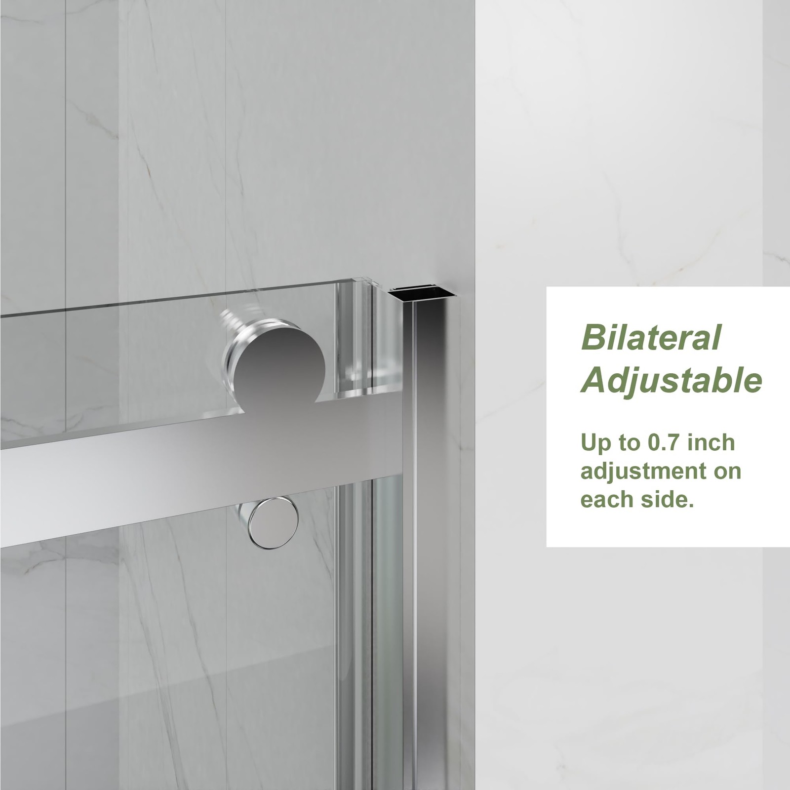 Frameless Sliding Shower Door, 1/4 inch (6mm) Thick Clear Tempered Glass Show... gallery