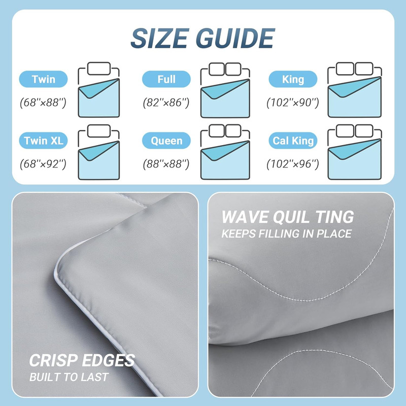 Queen Size Cooling Comforter Blanket Breathable Lightweight Summer Bedding Gray gallery