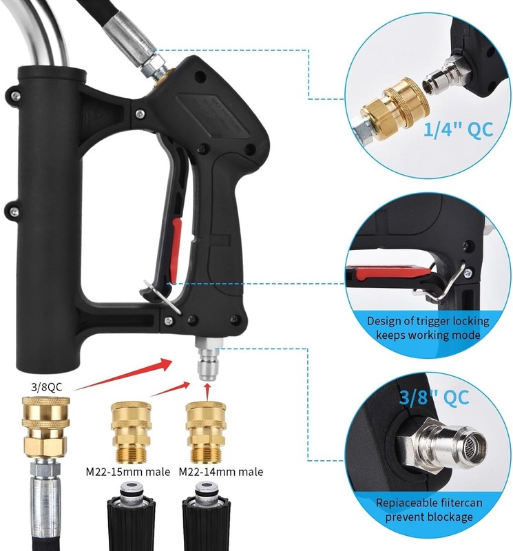 24 FT Telescoping Pressure Washer Wand Extension, Hot Water Supported Power Wash gallery