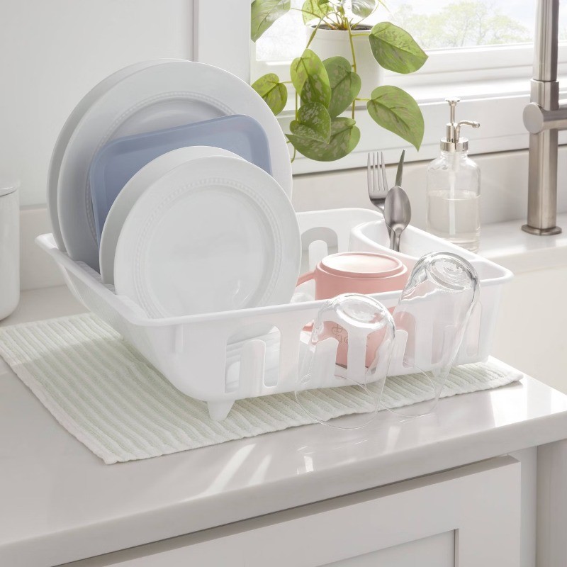Plastic Dish Drainer: Freestanding Polypropylene Dish Drying Rack, 17.4" Depth gallery