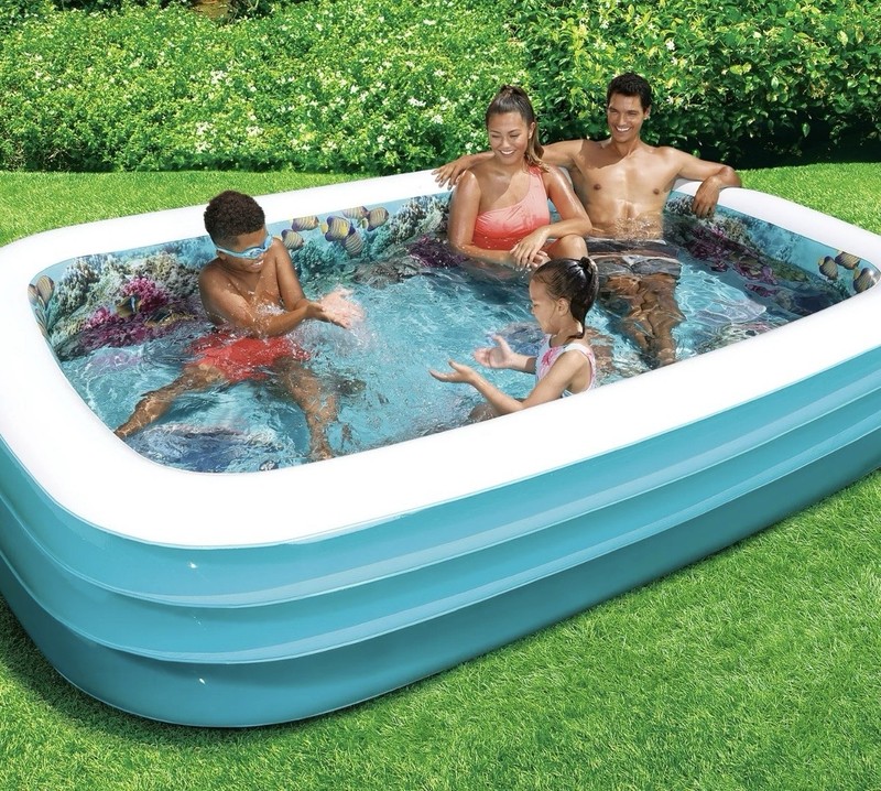 Summer Waves 3D Action Inflatable Pool 6'3"x3'6"x18" 110 Gal with 3D Goggles gallery