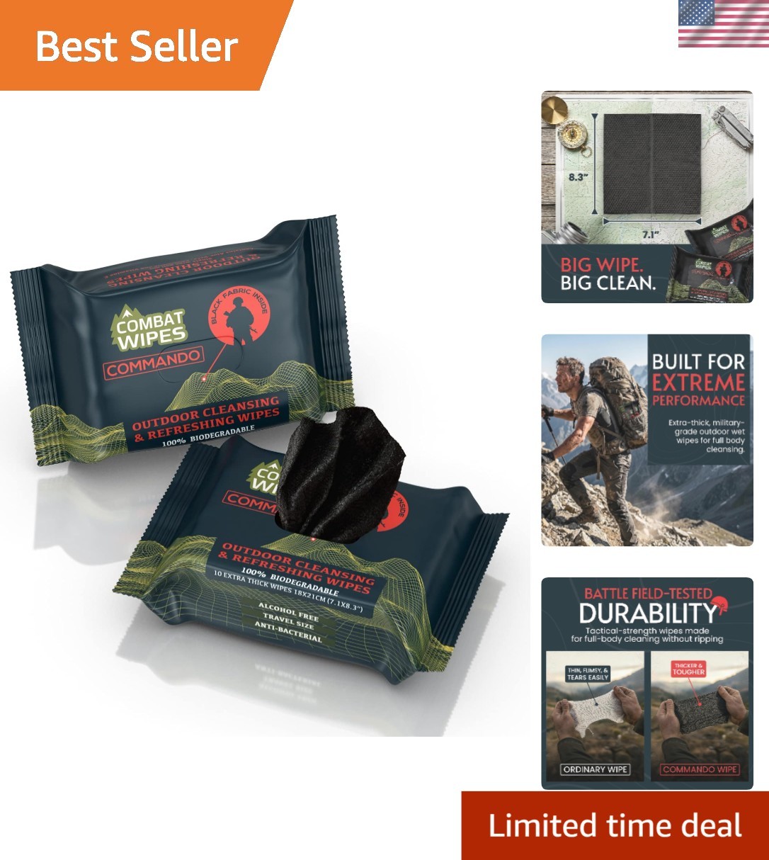 Thick & Ultralight Unscented Cleansing Wipes – Perfect for Camping & Hunting gallery