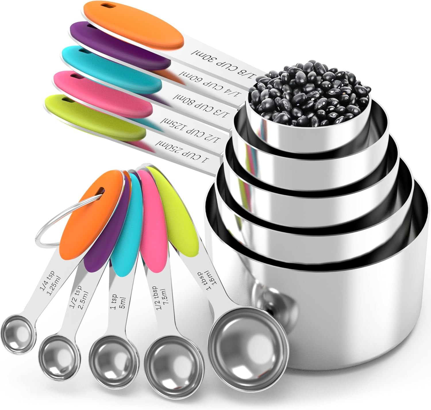 Measuring Cups and Spoons Set, Stainless Steel, Kitchen Utensils for Cooking and gallery