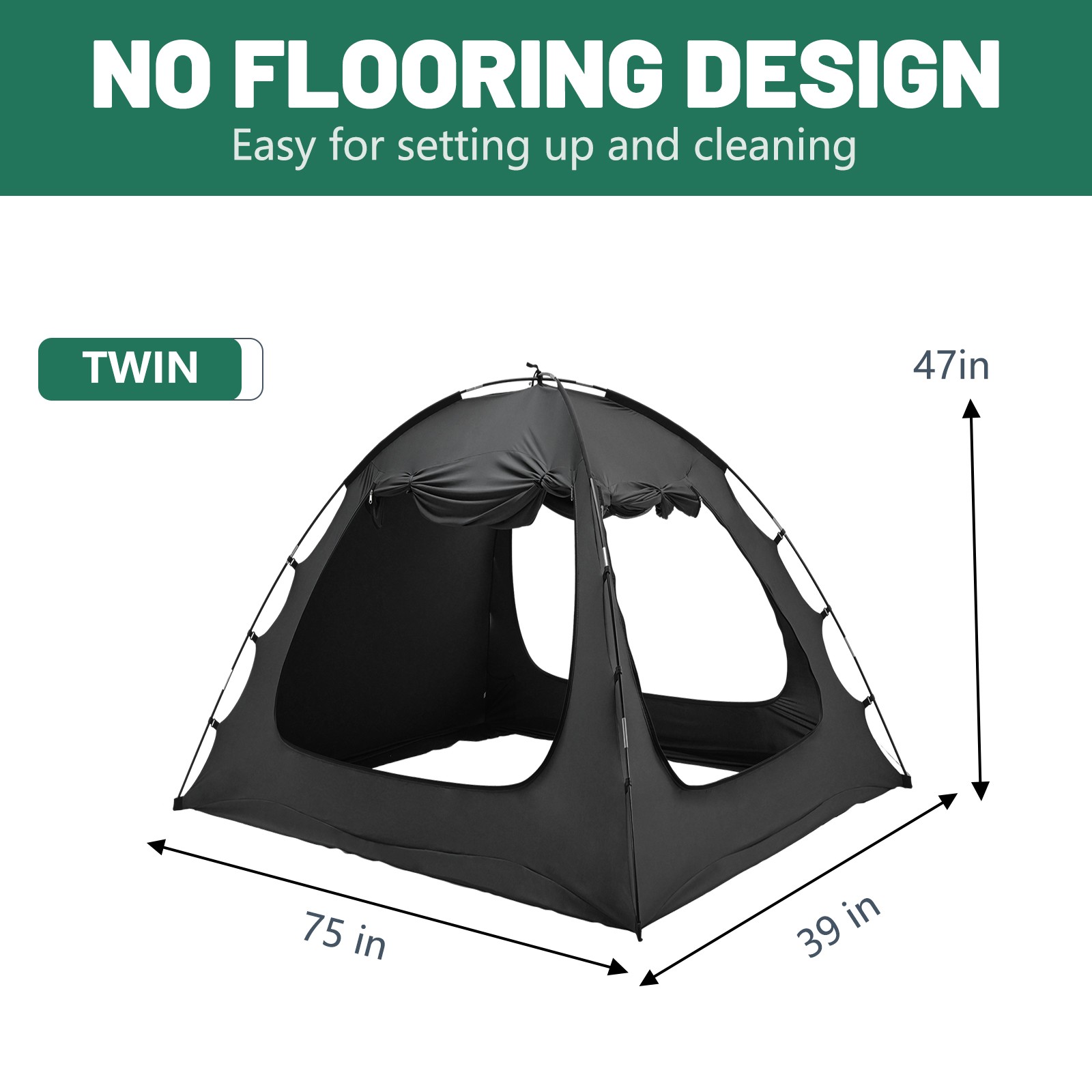 Bed Tent Privacy Sleeping Canopy Light Blocking Breathable for Bedroom Dormitory gallery