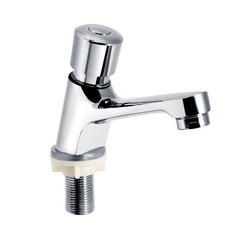 Basin Sink Faucet Push Button Design Water Saving Rugged Time Delay Bathroom US