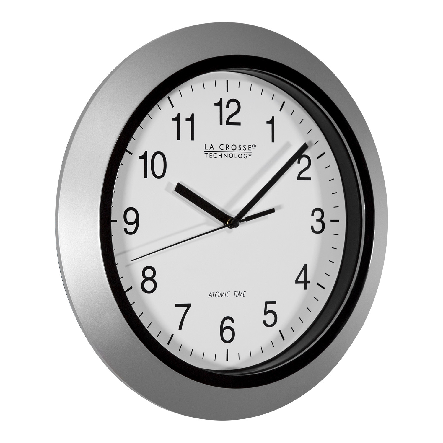 WT-3102S La Crosse Technology 10" Atomic Wall Clock - Silver NIB (Internet Box) gallery