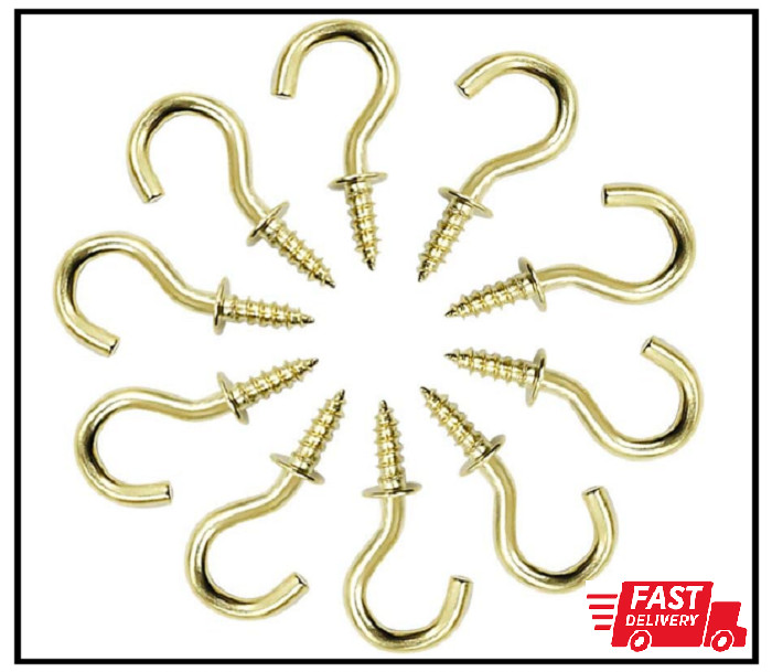 100 Pcs 1/2" Ceiling Cups Hooks Screw Hooks Ceiling Cup Hooks Self-T... gallery
