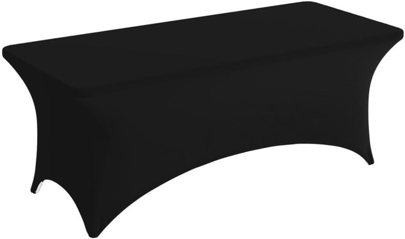 Custom Table Cloth Rectangular 72" x 30" Pure Black Polyester Spandex gallery