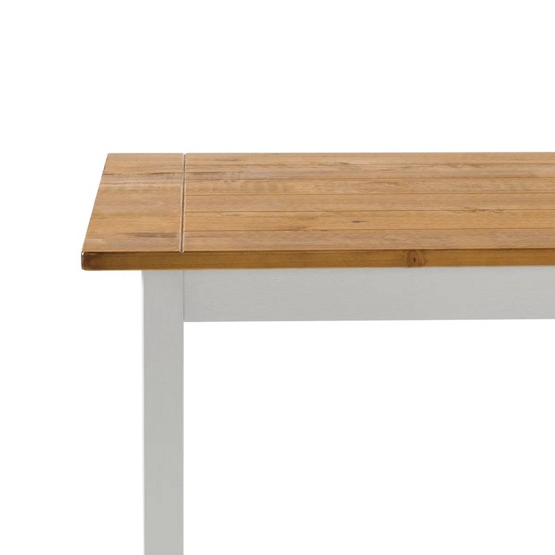 Solid Pine Farmhouse Dining Table White Legs Natural Wood 45x28in gallery