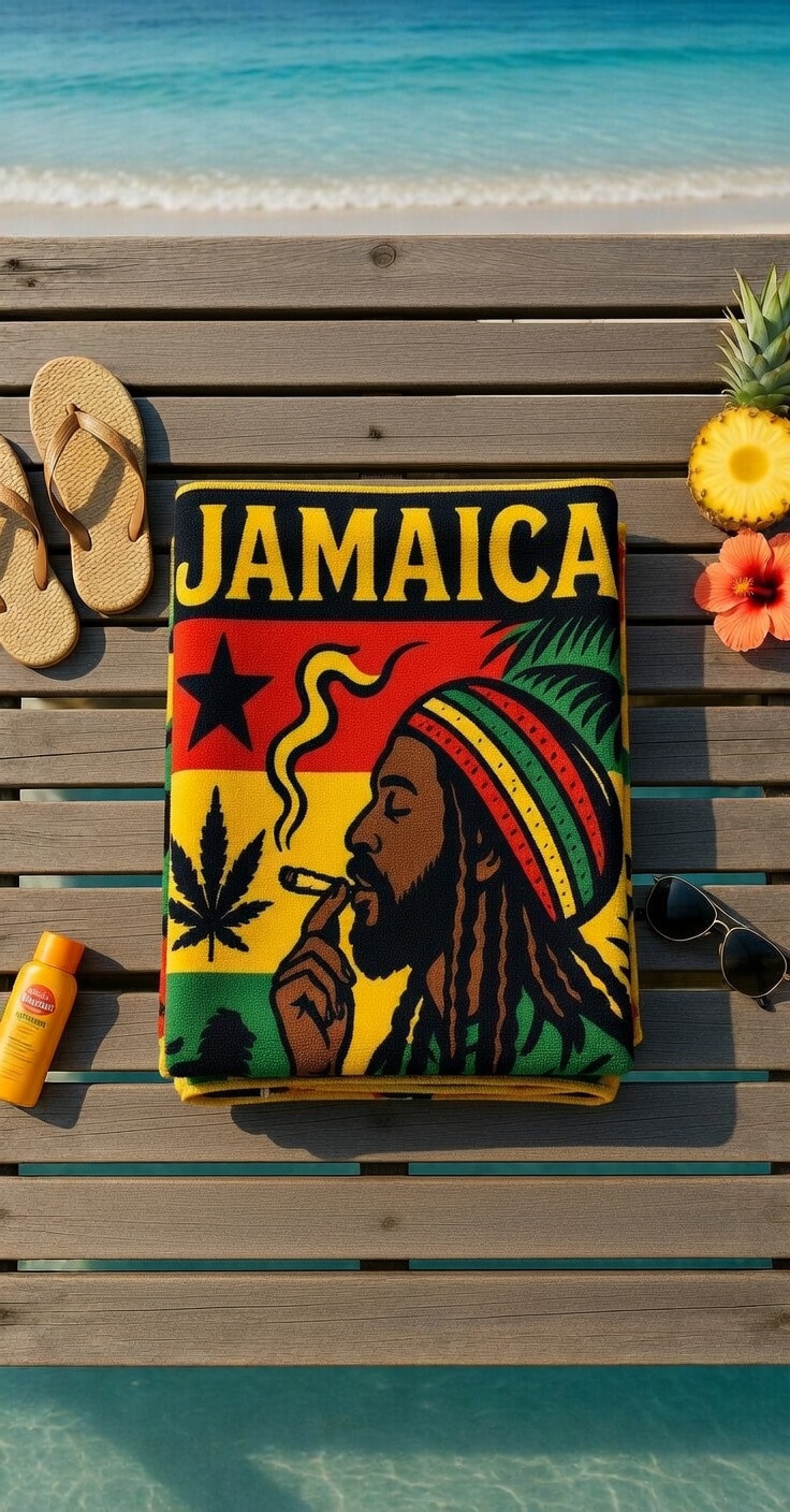 Jamaica 420 Rastafari Beach Towel gallery