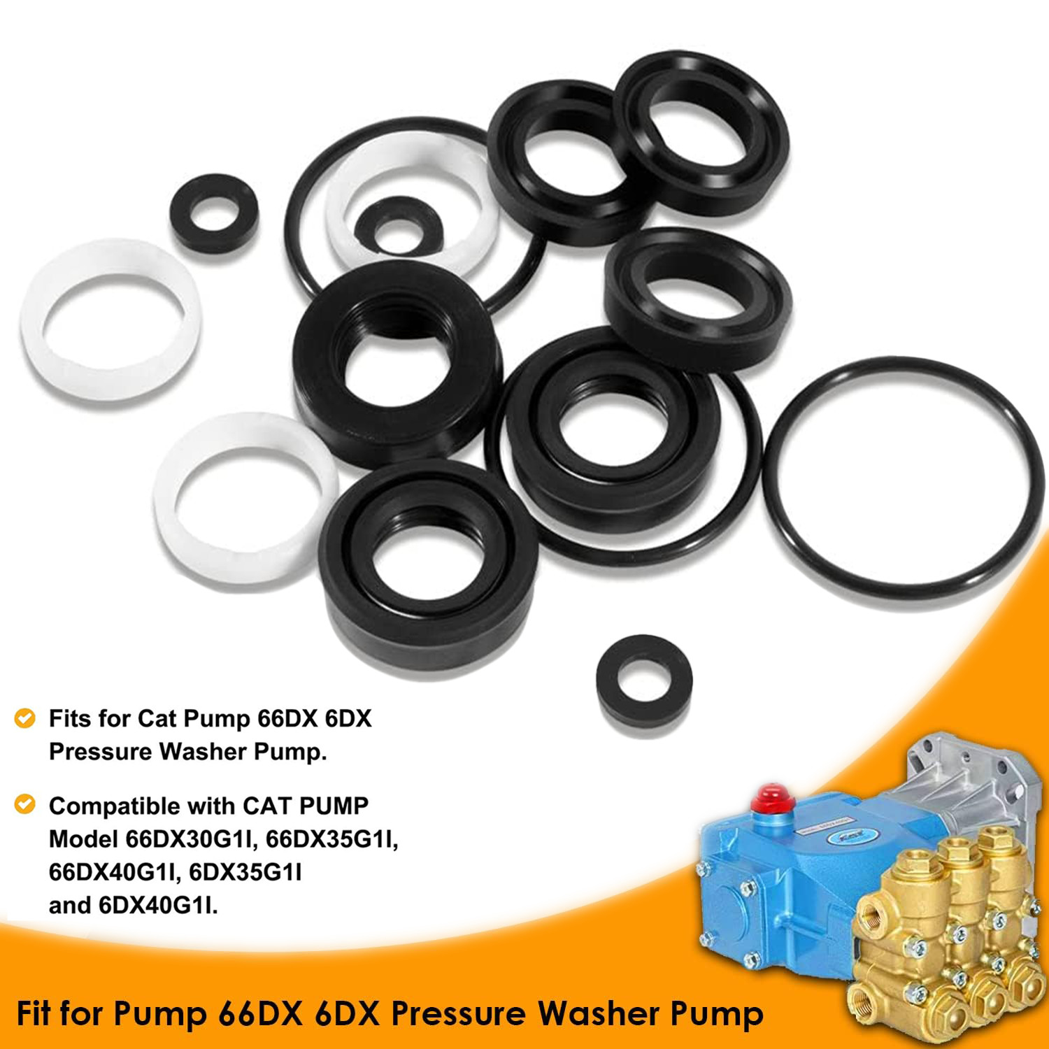 Seal Kit 34262 for Cat Pressure Washer Pump 66DX 6DX 6DX40G1I 66DX40G1I 6DX35G1I gallery