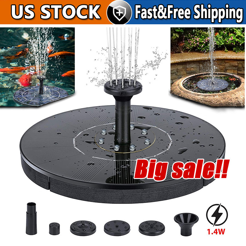 Solar Power Bird Bath Fountain Pump Upgrade 1.4W Solar Fountain With 4 Nozzle gallery