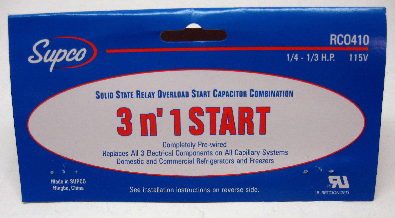 RC0410 SUPCO Refrigerator Relay Overload Start Run Capacitor 1/4 1/3 HP 3 n' 1 gallery