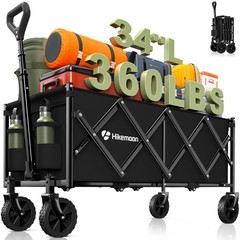 34” Extra Long Collapsible Wagons Carts Foldable, 360LBS Heavy Duty Folding …