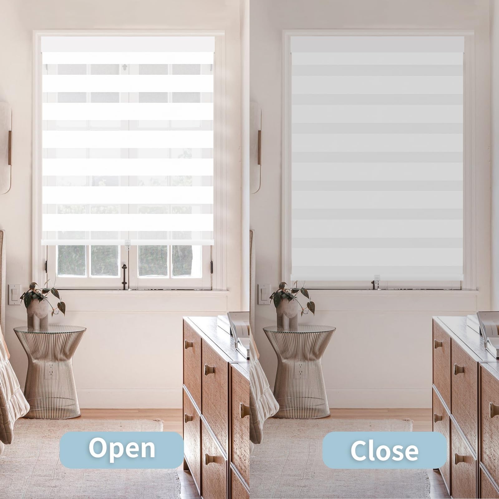 Sunmaintain Cordless Zebra Blinds For Windows 35 W X 72 H White Free-Stop Zebra gallery
