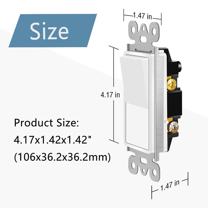 100 Pack 15A Decora Rocker Single-Pole Light Switch Wall Residential Grade Home gallery