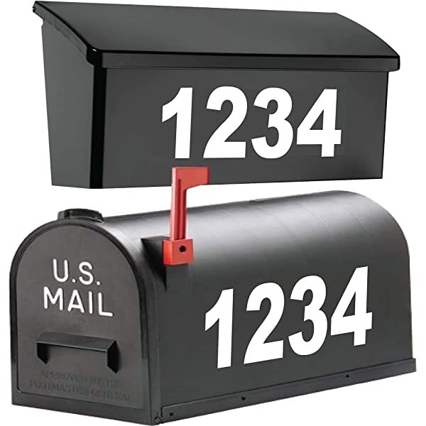 SET OF 2 Custom Mailbox Numbers Vinyl Decals / Stickers -Pick Size, Font & Color gallery