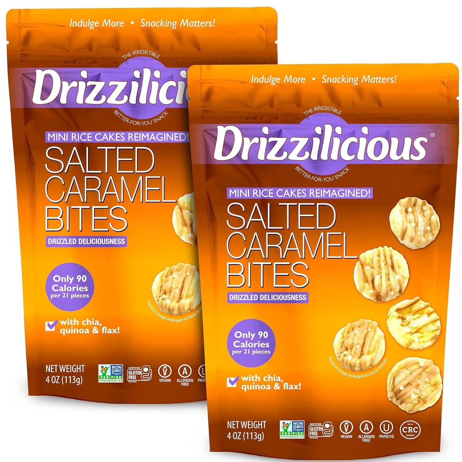 Drizzilicious Mini Flavored Rice Cakes Salted Caramel - 4oz (Pack of 2) gallery