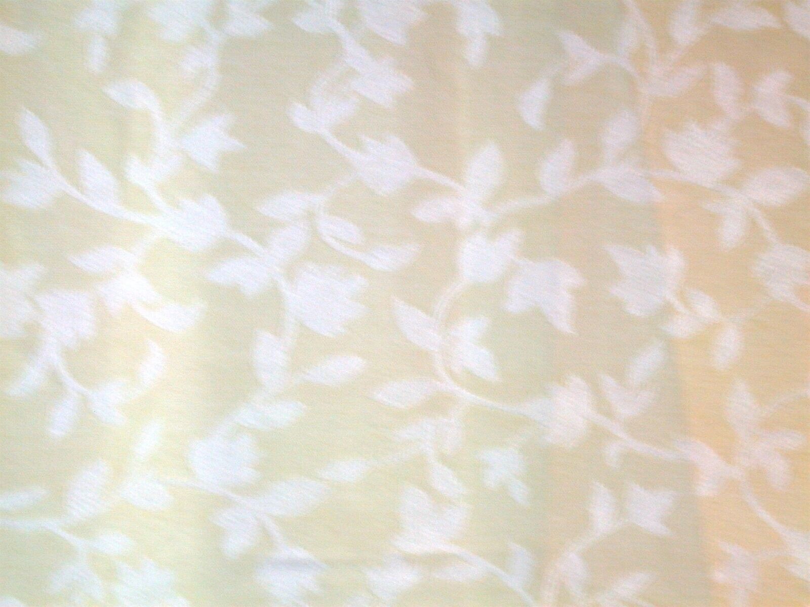 Royal Tradition Grommet Drape Panel ~ White Leaves on Ivory ~ 54" W x 85" L NEW gallery