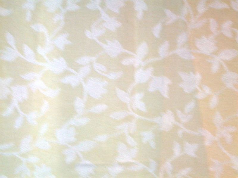 Royal Tradition Grommet Drape Panel ~ White Leaves on Ivory ~ 54" W x 85" L NEW gallery