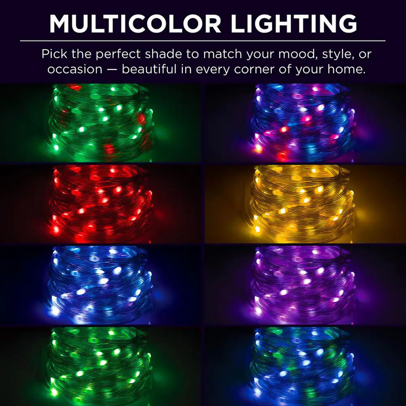 40 Ft. USB Powered Sound Reactive RGBIC Dot Lights with 28Key Remote Control gallery