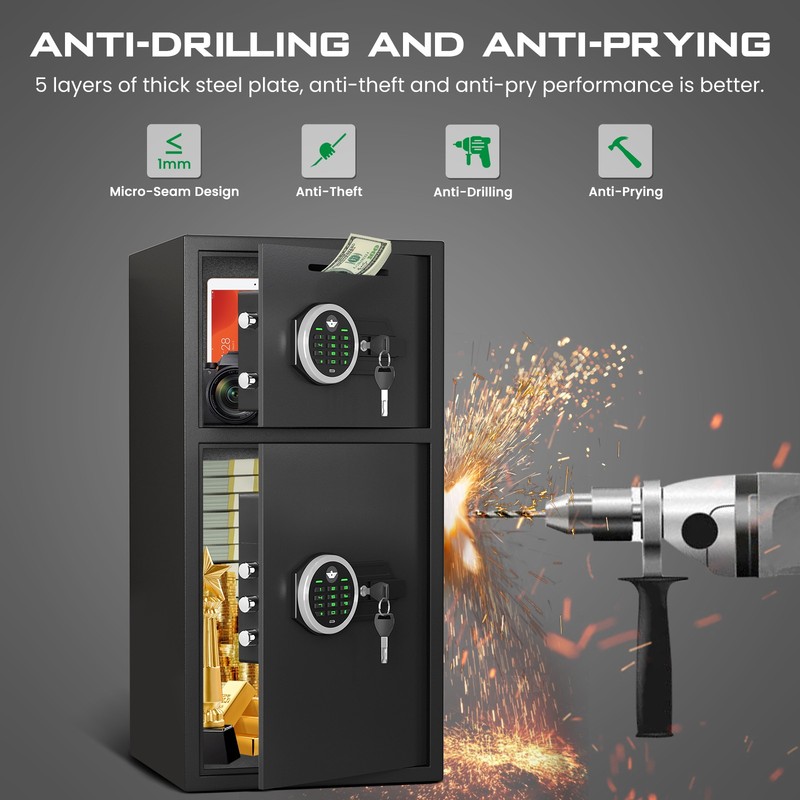 Large Safe, Digital Security Safe Box with Deposit Slot & Dual Alarm for Home gallery
