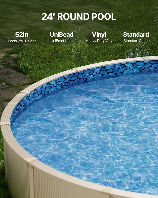 24-ft Round Above Ground Pool Liner, Unibead Pool Liners, Standard Gauge, 52inc gallery