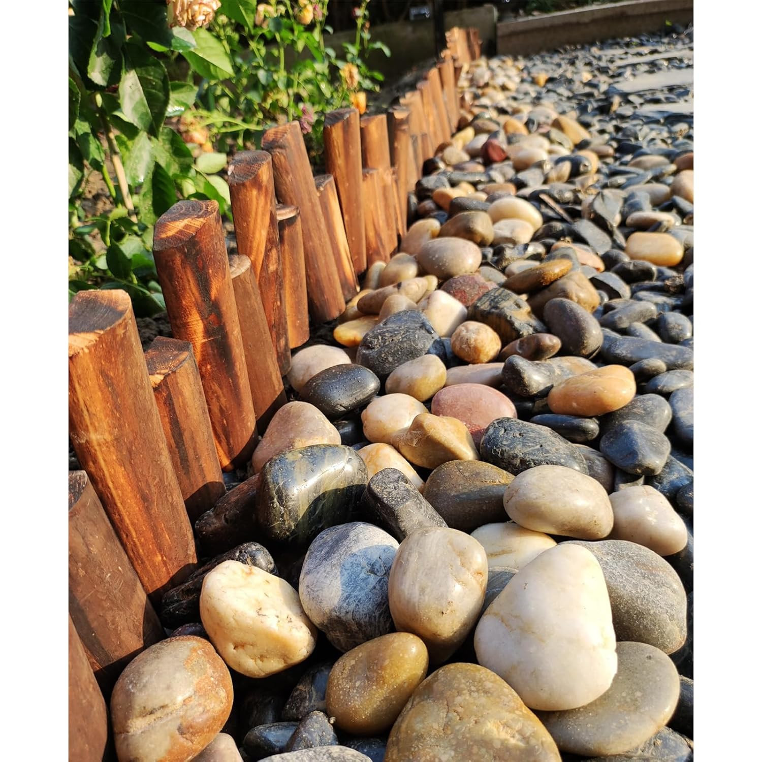 40 Lbs Large River Rocks for Outdoor Landscaping, 2-3 Inch Natural Decorative... gallery