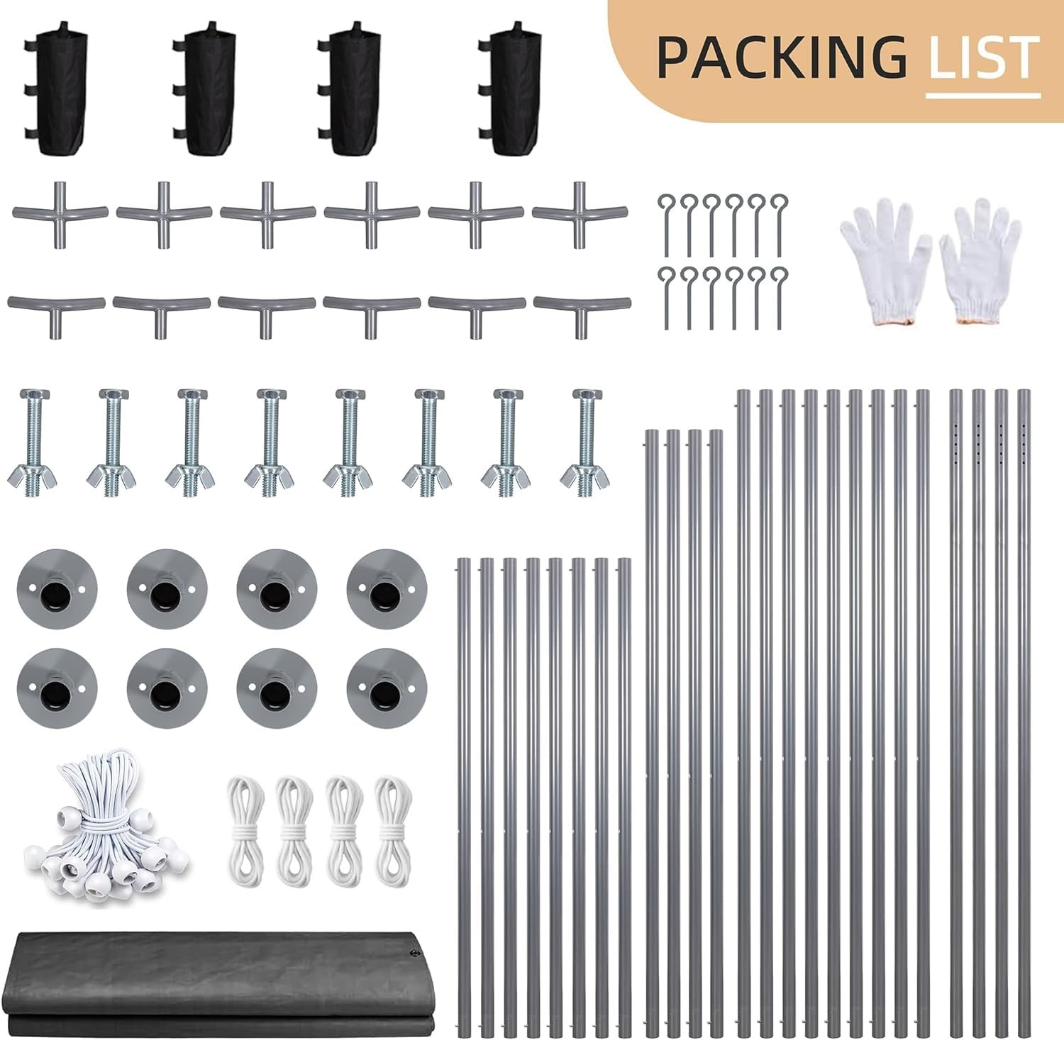 Shintenchi 12x20 FT Heavy-Duty Design Carport,Portable Garage 12*20 ft, Gray gallery