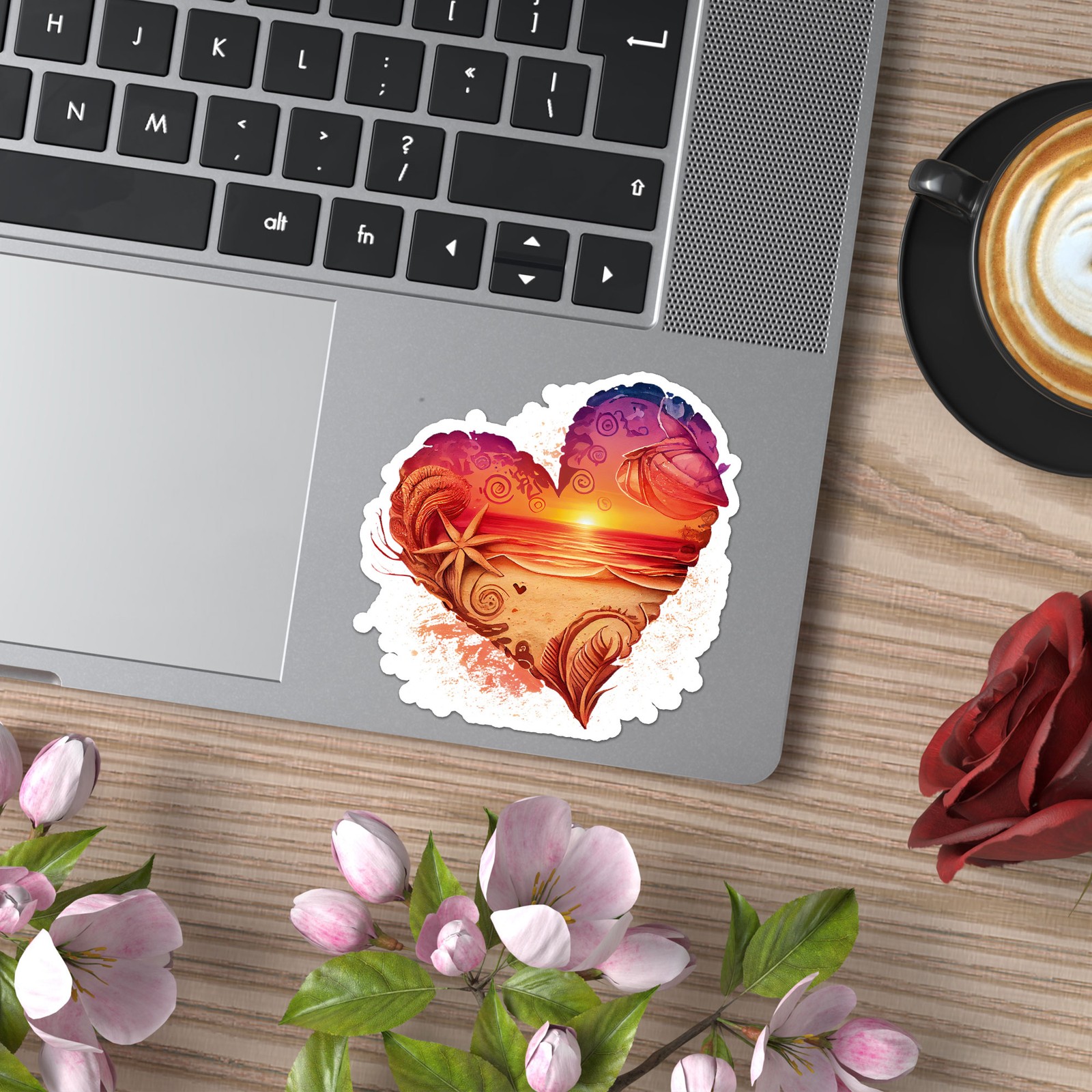 Love Beach Sunset - Vinyl Decal Sticker - Car Window Laptop - ebn8756 gallery