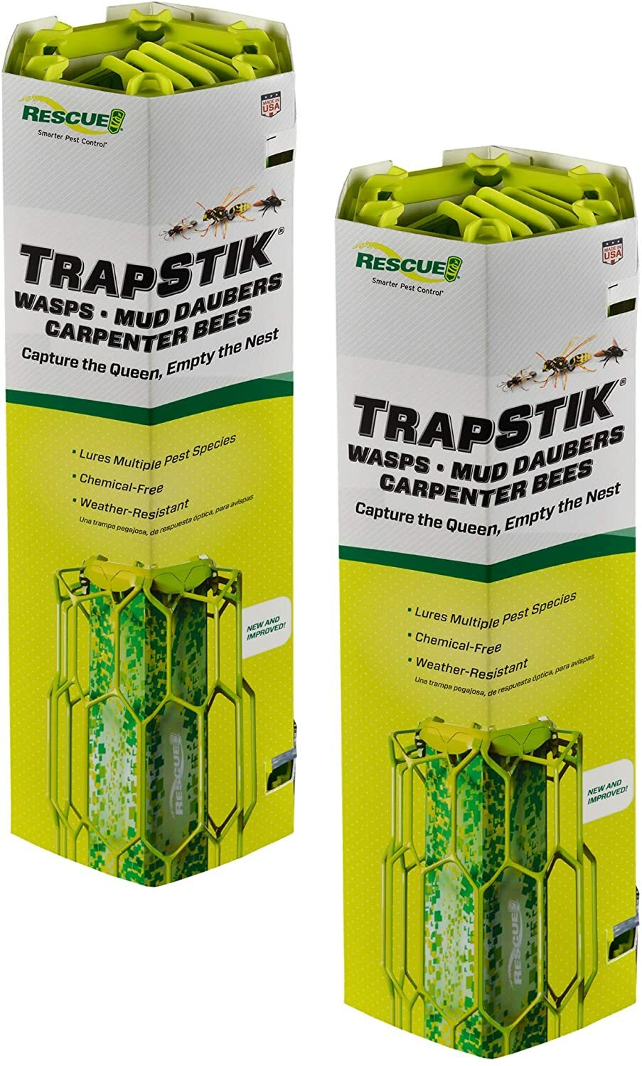 2 PACK ! RESCUE! TrapStik for Wasps, Mud Daubers, Carpenter Bees - USA Made! gallery