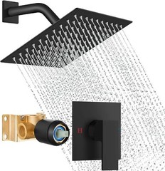 Wall Mounted Shower Faucet Set Rainfall Shower Head Combo with Mixer Valve kit
