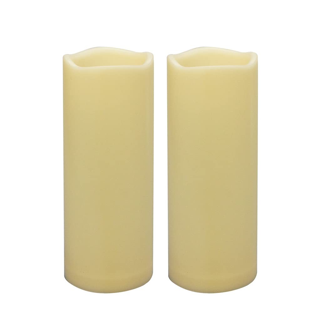 2 PCS 8" Waterproof LED Flameless Timer Candles, 1000 Hours Long Battery Life... gallery
