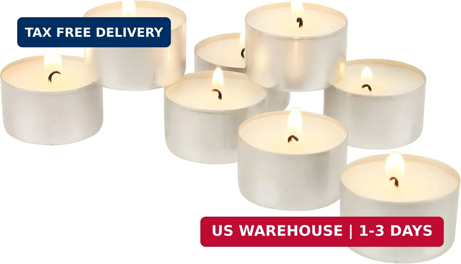 100 Pack Tea Light Candles White Unscented Smokeless Long 8 Hour Burn Time Bulk gallery