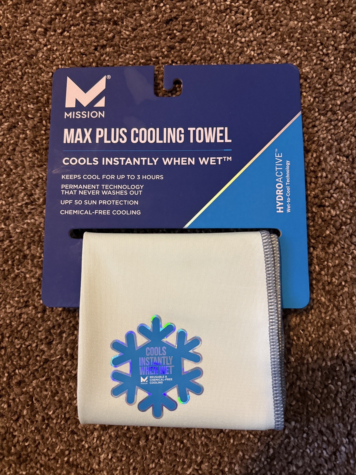 Mission Max Plus Cooling Towel Cools Up to 3 Hours UPF 50+ 36”x9.5” Honeydew NEW gallery