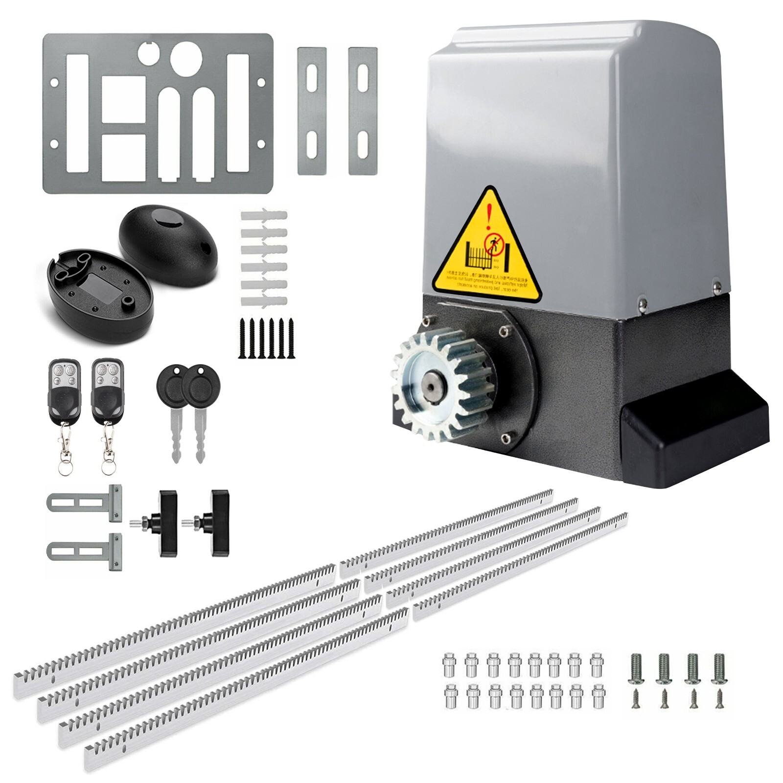 1800-5290lb Automatic Sliding Gate Opener Rack Driven with 2 Remotes & All Kits gallery