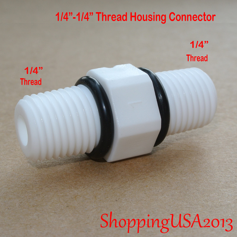 4X 1/4" Thread Male Fitting Straight Connector Standard Housing with Ring gallery
