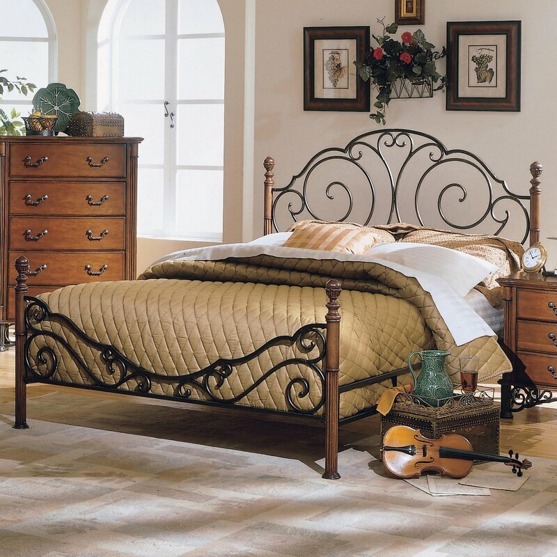 Bronze Metal Four Poster Bed Frame Twin Full Queen King Size Headboard Footboard gallery