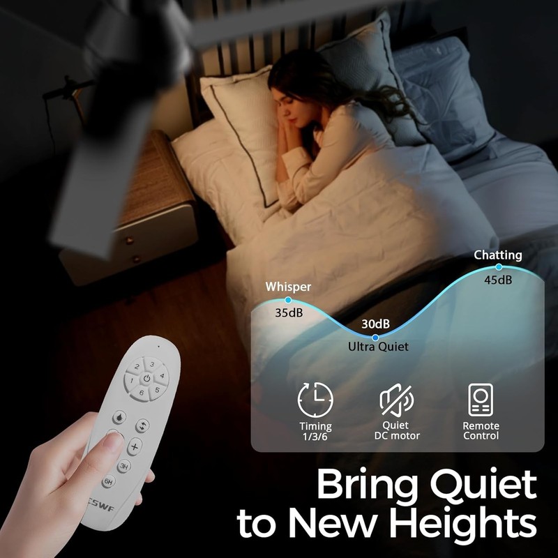 Ceiling Fans with Lights Remote Control - Flush Mount Dimmable 3000K-6500K LE... gallery