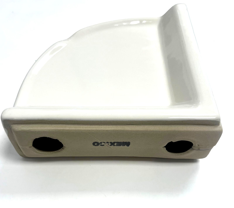 Corner Shower Shelf Almond Ceramic Thinset Mount 8-3/4" x 2-5/8" THINSET gallery