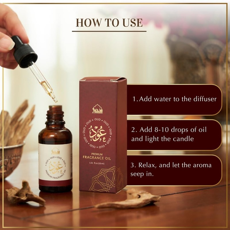 Oud Diffuser Oil by | 30ml Arabic Essential Oil for Diffuser & Humidifier | P... gallery