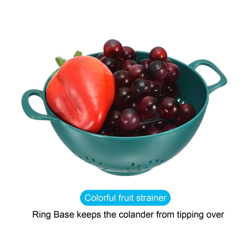 Mini Food Strainer Plastic Colander For Fruits Veggies Pasta-Army Green 2PCS gallery
