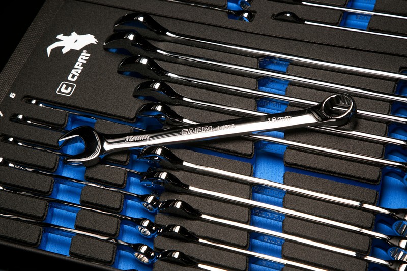 Capri Tools Combination Wrench Set, 19-Piece, Metric, Mechanic's Tray gallery