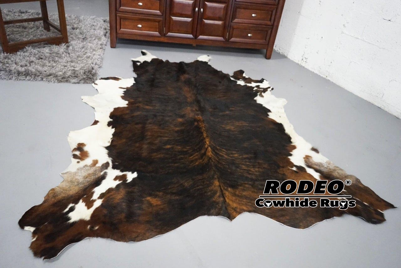 Dark brindle RODEO Cowhide Rug size approx XL 6x7 ft gallery