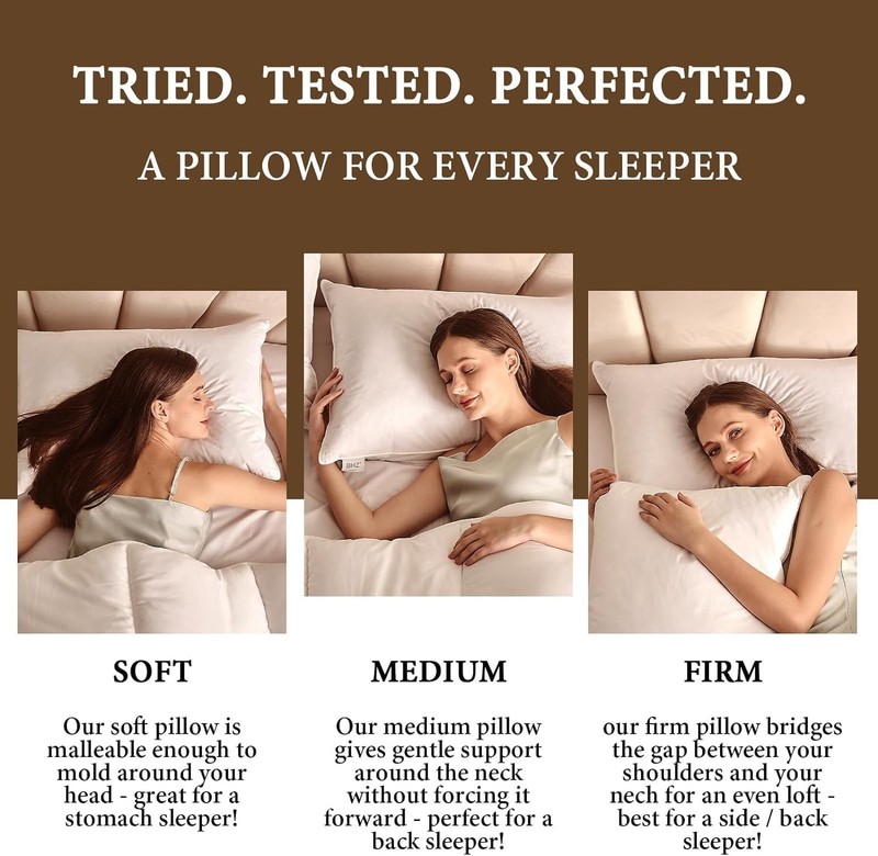 Goose down Feather Pillows Queen Size - Hotel Collection Bed Pillows for Sleepin gallery