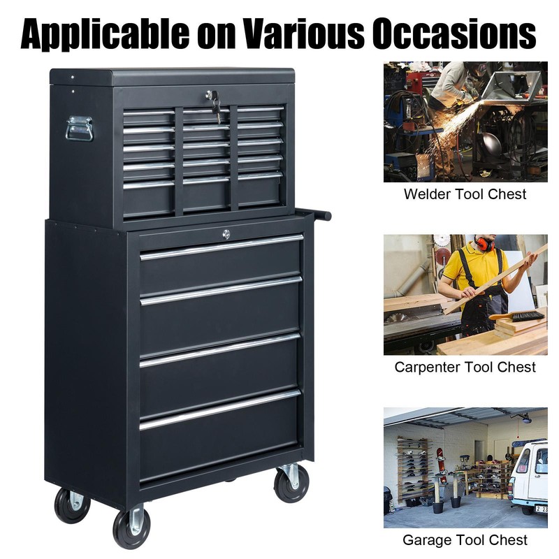 Rolling Tool Chest Large Tool Cabinet with Wheels & Lock & Liner for Warehouse gallery